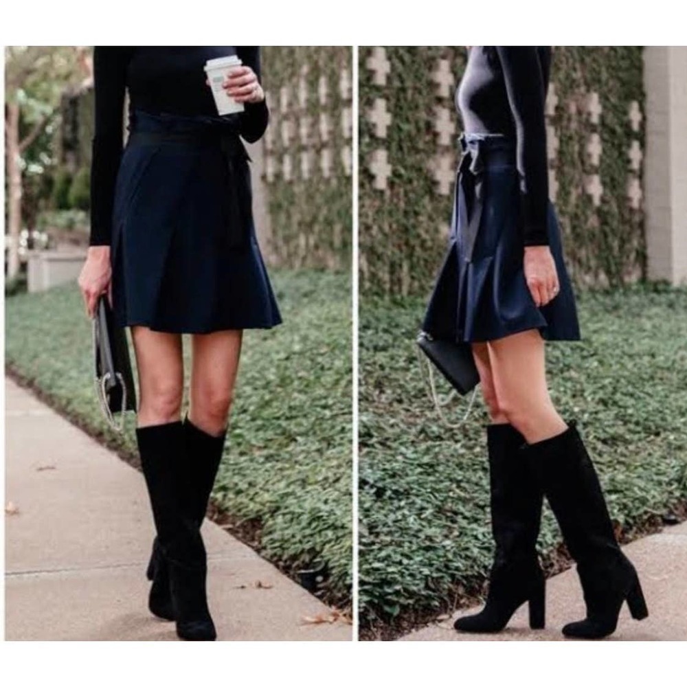 SAM EDELMAN Caprice Knee-High Black Suede Block Heel Boots Size 9 NWOT